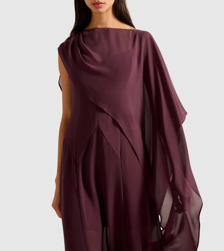 forever new  HONEY Sheer Cape Maxi Dress for Women | Best Price UAE